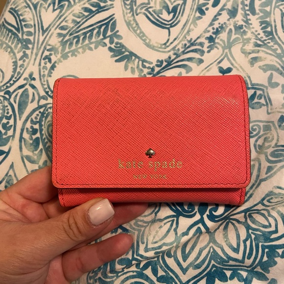 Kate Spade Coral Pink Card Holder / Coin Purse - Picture 1 of 8